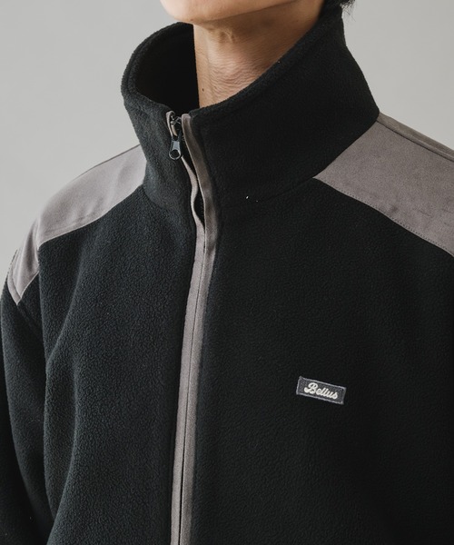Adoon plain(アドーンプレーン)の「STAND NECK SUEDE LOOK FLEECE BLOUSON / スタンドネックスエード調フリースブルゾン(ブルゾン・メンズ・ブラック/アイボリー・MEDIUM/LARGE)」の21枚目の写真