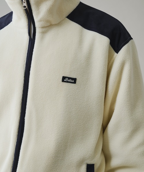 Adoon plain(アドーンプレーン)の「STAND NECK SUEDE LOOK FLEECE BLOUSON / スタンドネックスエード調フリースブルゾン(ブルゾン・メンズ・ブラック/アイボリー・MEDIUM/LARGE)」の8枚目の写真