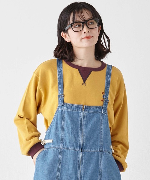 KRIFF MAYER Lady's Collection(クリフメイヤーレディースコレクション)の「のび~る裏毛配色スウェット(スウェット・レディース・グレー/ブラック/オートミール/カーキ/イエロー・LARGE/MEDIUM)」の2枚目の写真