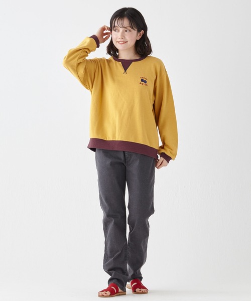 KRIFF MAYER Lady's Collection(クリフメイヤーレディースコレクション)の「のび~る裏毛配色スウェット(スウェット・レディース・グレー/ブラック/オートミール/カーキ/イエロー・LARGE/MEDIUM)」の11枚目の写真