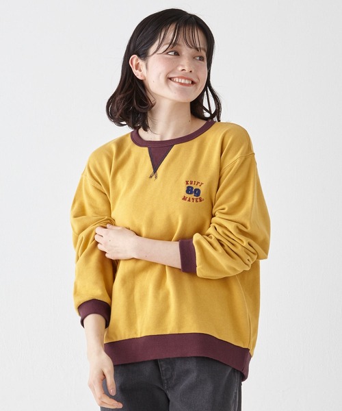 KRIFF MAYER Lady's Collection(クリフメイヤーレディースコレクション)の「のび~る裏毛配色スウェット(スウェット・レディース・グレー/ブラック/オートミール/カーキ/イエロー・LARGE/MEDIUM)」の12枚目の写真