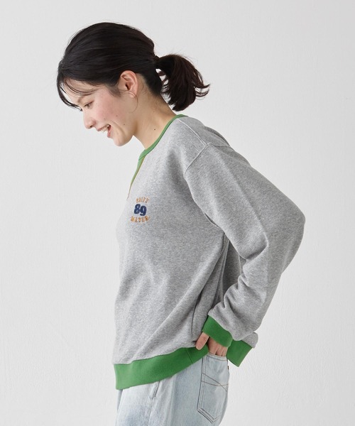 KRIFF MAYER Lady's Collection(クリフメイヤーレディースコレクション)の「のび~る裏毛配色スウェット(スウェット・レディース・グレー/ブラック/オートミール/カーキ/イエロー・LARGE/MEDIUM)」の18枚目の写真