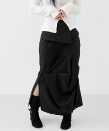 minsobi（ミンソビ）の「2way 変形ラップスカート マキシ丈スカート ラップスカート ロングスカート アシンメトリースカート（スカート）」