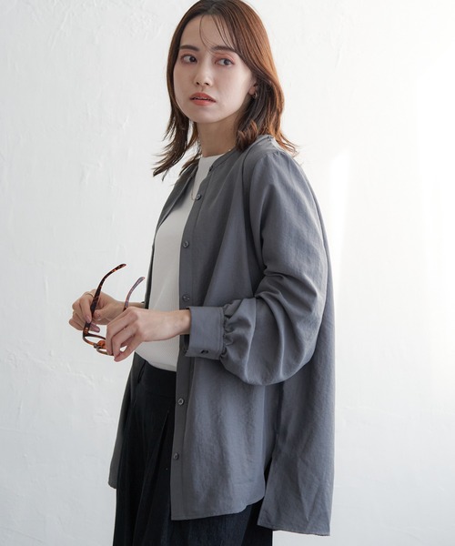 ikka（イッカ）の「三角テレコクルーネックプルオーバー（Tシャツ/カットソー・レディース・グリーン/その他1/オフホワイト/ダークベージュ/ネイビー・L/M/S）」の14枚目の写真