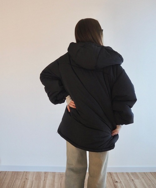 half zip oversized hoodie pullover /ハーフジップ オーバー