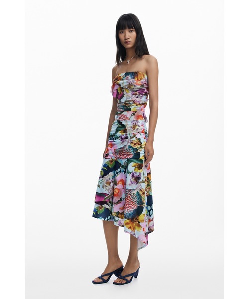 Desigual(デシグアル)の「FALFISHYLACROIX トロピカルガーデン アシンメトリースカート(スカート・レディース・マルチ・M/L/XL/S/XS)」の3枚目の写真