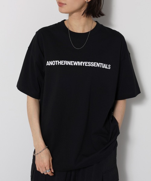 UN3D. ASYMME HEM T-SH / アシメヘムTシャツ新品未使用 セール】ANOTHERロゴプリント半袖Tシャツ（Tシャツ/カットソー）｜ANME