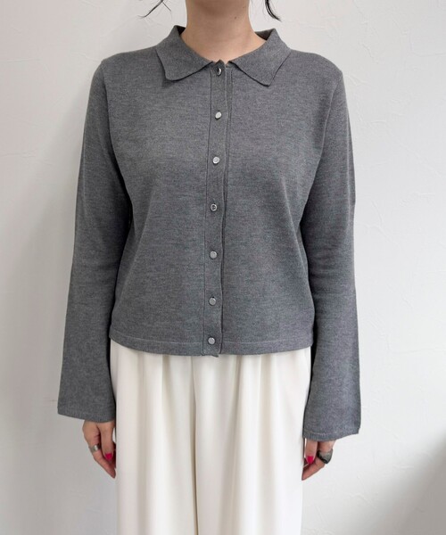 fredy emue（フレディエミュ）の「【haru企画】フレアスリーブシャツカーディガン（カーディガン/ボレロ・レディース・ブラック/オフホワイト/グレー・38）」の4枚目の写真