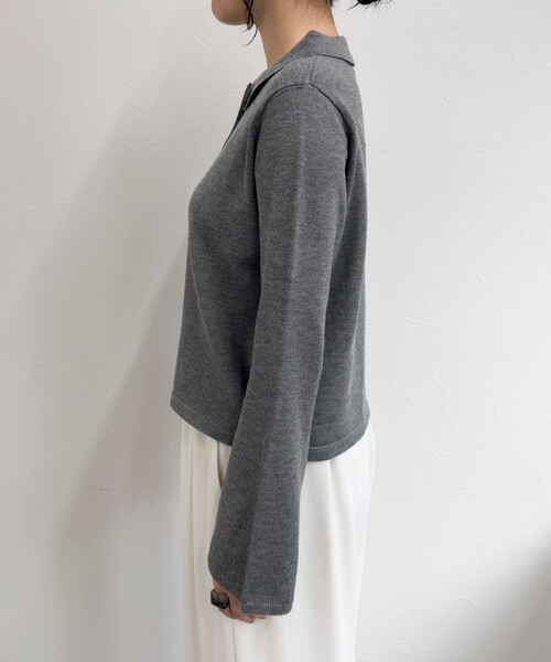 fredy emue（フレディエミュ）の「【haru企画】フレアスリーブシャツカーディガン（カーディガン/ボレロ・レディース・ブラック/オフホワイト/グレー・38）」の5枚目の写真