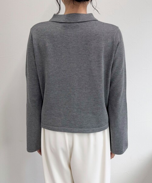 fredy emue（フレディエミュ）の「【haru企画】フレアスリーブシャツカーディガン（カーディガン/ボレロ・レディース・ブラック/オフホワイト/グレー・38）」の6枚目の写真