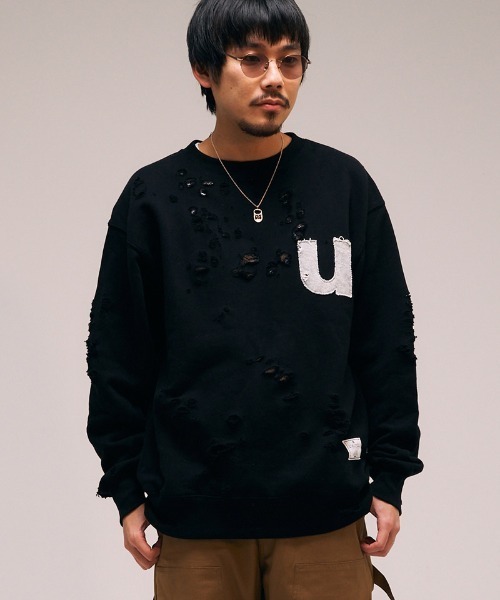 EFFECTEN（エフェクテン）の「msw1642- U Pacth Crust Sweat スウェット（スウェット・メンズ・ブラック/グレー・L/XL）」の20枚目の写真