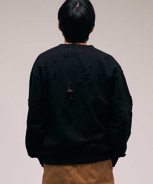 EFFECTEN（エフェクテン）の「msw1642- U Pacth Crust Sweat スウェット（スウェット・メンズ・ブラック/グレー・L/XL）」の13枚目の写真
