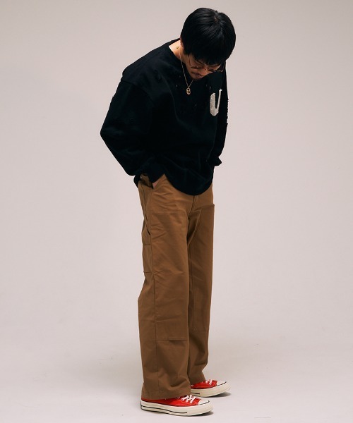 EFFECTEN（エフェクテン）の「msw1642- U Pacth Crust Sweat スウェット（スウェット・メンズ・ブラック/グレー・L/XL）」の16枚目の写真