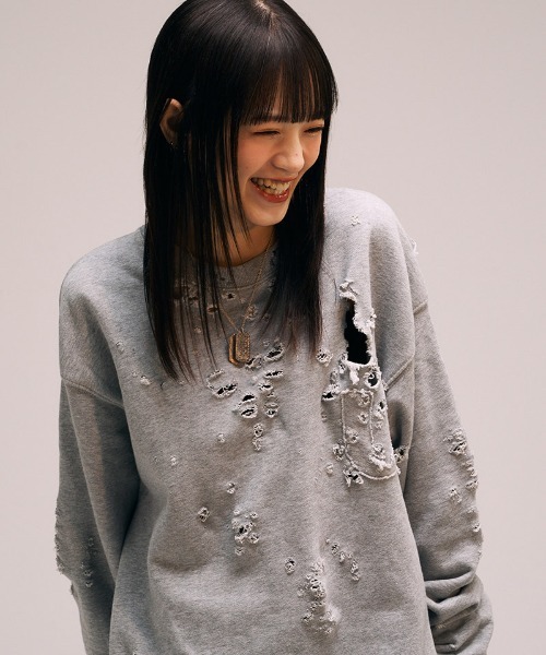EFFECTEN（エフェクテン）の「msw1642- U Pacth Crust Sweat スウェット（スウェット・メンズ・ブラック/グレー・L/XL）」の18枚目の写真