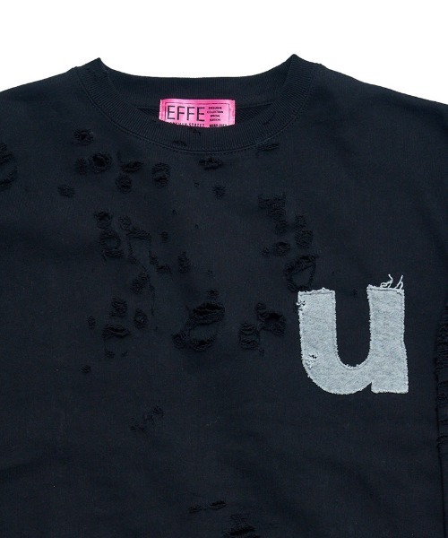 EFFECTEN（エフェクテン）の「msw1642- U Pacth Crust Sweat スウェット（スウェット・メンズ・ブラック/グレー・L/XL）」の3枚目の写真