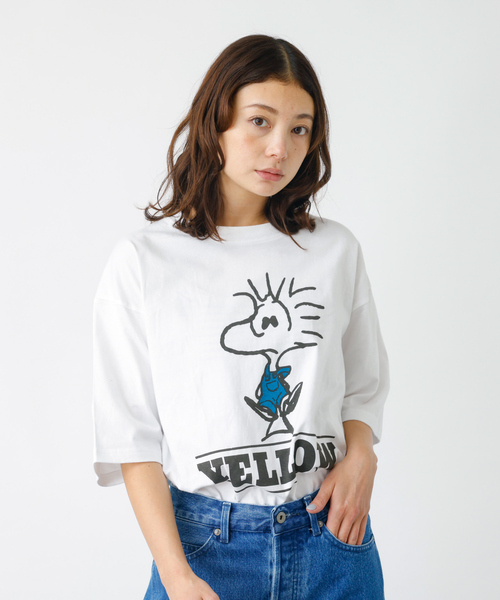 PEANUTS(ピーナッツ)の「【JOHNBULL/ ジョンブル】PEANUTS SNOOPY/ピーナッツスヌーピー/DENIM Tシャツシリーズ(Tシャツ/カットソー・メンズ・ホワイト/ホワイト系その他3/ホワイト系その他2/ホワイト系その他・M/L)」の9枚目の写真