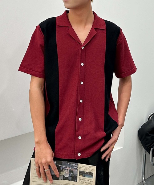 aimoha(アイモハ)の「【aimoha neo】Retro Edge Cuba Shirt (SS)(シャツ/ブラウス・メンズ・ブラック/ワインレッド・LARGE/X-LARGE/XX-LARGE/XXX-LARGE)」の2枚目の写真