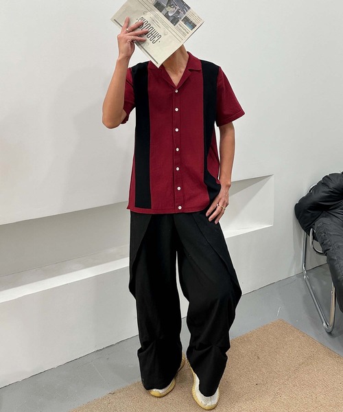aimoha(アイモハ)の「【aimoha neo】Retro Edge Cuba Shirt (SS)(シャツ/ブラウス・メンズ・ブラック/ワインレッド・LARGE/X-LARGE/XX-LARGE/XXX-LARGE)」の14枚目の写真