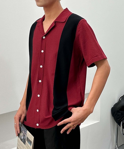 aimoha(アイモハ)の「【aimoha neo】Retro Edge Cuba Shirt (SS)(シャツ/ブラウス・メンズ・ブラック/ワインレッド・LARGE/X-LARGE/XX-LARGE/XXX-LARGE)」の9枚目の写真