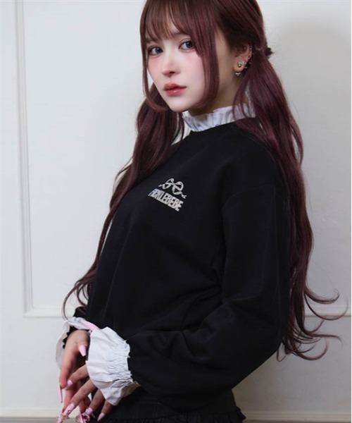 FickleBebe(フィクルベベ)の「フリルレイヤードスウェット(Tシャツ/カットソー・レディース・グレー/ブラック・FREE)」の5枚目の写真