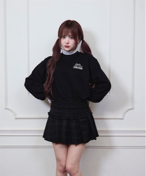 FickleBebe(フィクルベベ)の「フリルレイヤードスウェット(Tシャツ/カットソー・レディース・グレー/ブラック・FREE)」の8枚目の写真