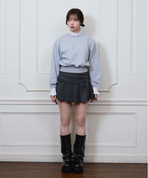 FickleBebe(フィクルベベ)の「フリルレイヤードスウェット(Tシャツ/カットソー・レディース・グレー/ブラック・FREE)」の9枚目の写真