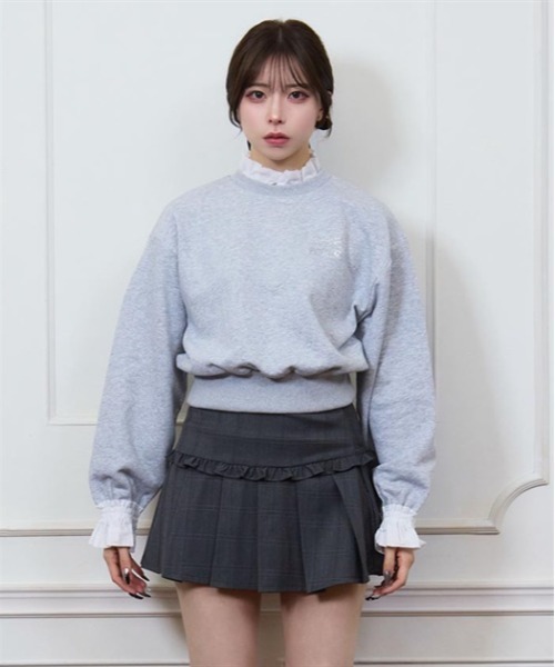 FickleBebe(フィクルベベ)の「フリルレイヤードスウェット(Tシャツ/カットソー・レディース・グレー/ブラック・FREE)」の12枚目の写真