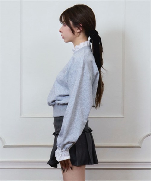 FickleBebe(フィクルベベ)の「フリルレイヤードスウェット(Tシャツ/カットソー・レディース・グレー/ブラック・FREE)」の13枚目の写真