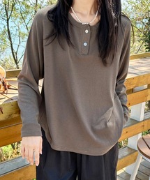 ヘンリーネック長袖Tシャツ
