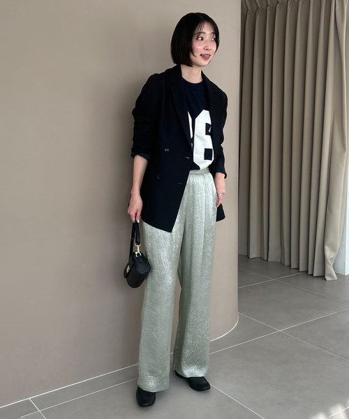 SLOBE IENA（スローブイエナ）の「《WEB/一部店舗限定》SAKOMIYA サテンパンツ（その他パンツ・レディース・アイボリー/ライトグリーン・38/40/36）」の17枚目の写真