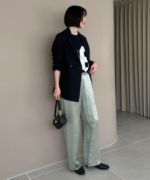 SLOBE IENA（スローブイエナ）の「《WEB/一部店舗限定》SAKOMIYA サテンパンツ（その他パンツ・レディース・アイボリー/ライトグリーン・38/40/36）」の18枚目の写真