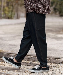 mp13280-Deformed Silhouette Stretch Ripstop Like Denim Pants デニムパンツ