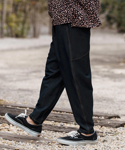 CAMBIO（カンビオ）の「mp13280-Deformed Silhouette Stretch Ripstop Like Denim Pants デニムパンツ（デニムパンツ・メンズ・ネイビー/サックスブルー/ブルー・S/M/L）」の2枚目の写真