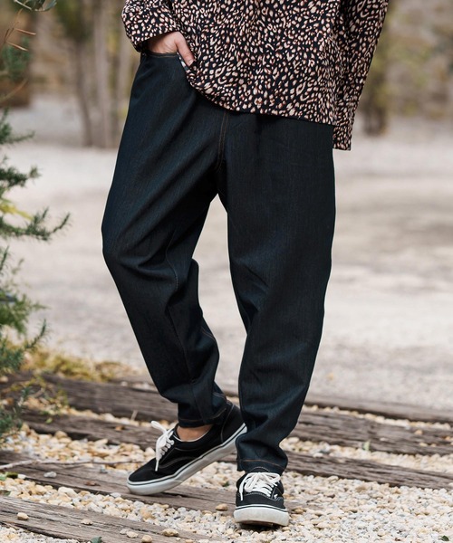 CAMBIO（カンビオ）の「mp13280-Deformed Silhouette Stretch Ripstop Like Denim Pants デニムパンツ（デニムパンツ・メンズ・ネイビー/サックスブルー/ブルー・S/M/L）」の4枚目の写真