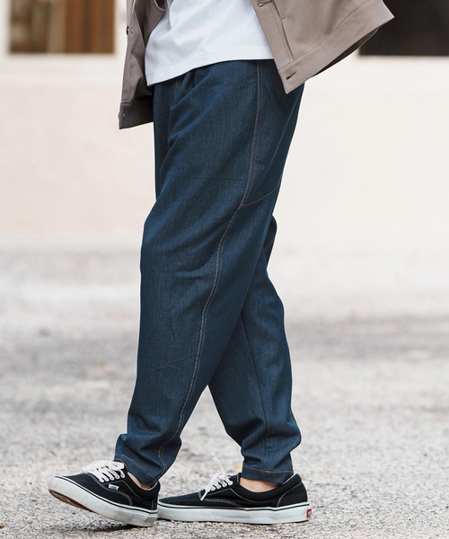 CAMBIO（カンビオ）の「mp13280-Deformed Silhouette Stretch Ripstop Like Denim Pants デニムパンツ（デニムパンツ・メンズ・ネイビー/サックスブルー/ブルー・S/M/L）」の10枚目の写真