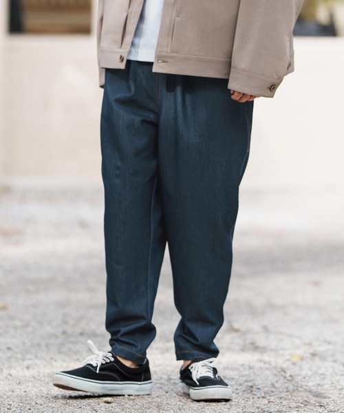 CAMBIO（カンビオ）の「mp13280-Deformed Silhouette Stretch Ripstop Like Denim Pants デニムパンツ（デニムパンツ・メンズ・ネイビー/サックスブルー/ブルー・S/M/L）」の12枚目の写真