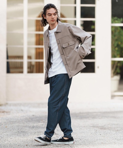 CAMBIO（カンビオ）の「mp13280-Deformed Silhouette Stretch Ripstop Like Denim Pants デニムパンツ（デニムパンツ・メンズ・ネイビー/サックスブルー/ブルー・S/M/L）」の14枚目の写真