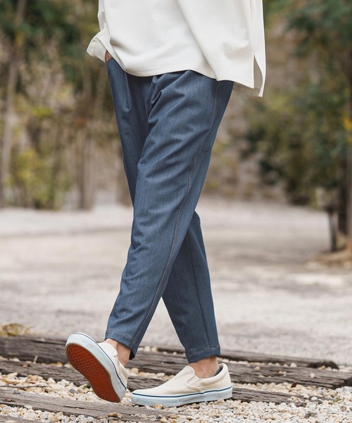 CAMBIO（カンビオ）の「mp13280-Deformed Silhouette Stretch Ripstop Like Denim Pants デニムパンツ（デニムパンツ・メンズ・ネイビー/サックスブルー/ブルー・S/M/L）」の17枚目の写真