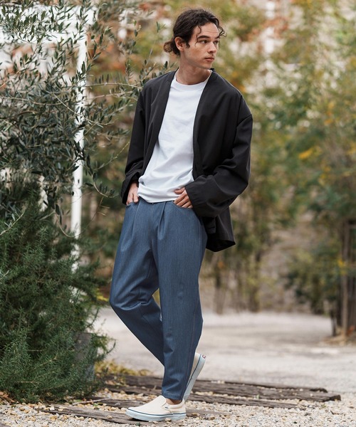 CAMBIO（カンビオ）の「mp13280-Deformed Silhouette Stretch Ripstop Like Denim Pants デニムパンツ（デニムパンツ・メンズ・ネイビー/サックスブルー/ブルー・S/M/L）」の19枚目の写真
