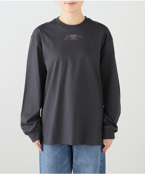 セール】GANNI / ガニー Future Heavy Jersey Long Sleeve Tee