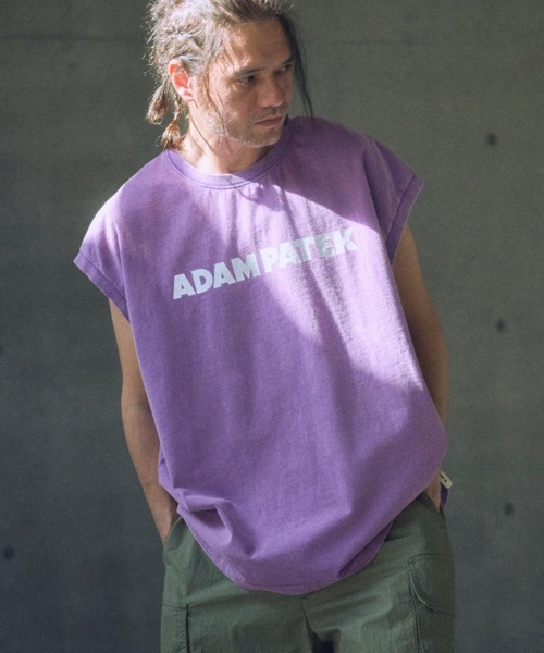 ADAM PATEK（アダムパテック）の「ADAMPATEK/basic logo sleeveless/ロゴノースリーブ（Tシャツ/カットソー・メンズ・パープル/オレンジ/ホワイト/ブラック・1/2）」の3枚目の写真