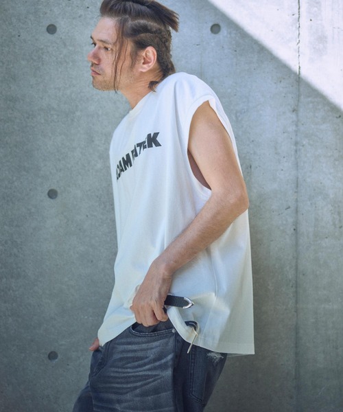 ADAM PATEK（アダムパテック）の「ADAMPATEK/basic logo sleeveless/ロゴノースリーブ（Tシャツ/カットソー・メンズ・パープル/オレンジ/ホワイト/ブラック・1/2）」の5枚目の写真