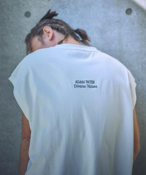 ADAM PATEK（アダムパテック）の「ADAMPATEK/basic logo sleeveless/ロゴノースリーブ（Tシャツ/カットソー・メンズ・パープル/オレンジ/ホワイト/ブラック・1/2）」の6枚目の写真
