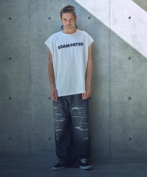 ADAM PATEK（アダムパテック）の「ADAMPATEK/basic logo sleeveless/ロゴノースリーブ（Tシャツ/カットソー・メンズ・パープル/オレンジ/ホワイト/ブラック・1/2）」の13枚目の写真