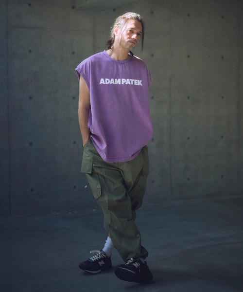 ADAM PATEK（アダムパテック）の「ADAMPATEK/basic logo sleeveless/ロゴノースリーブ（Tシャツ/カットソー・メンズ・パープル/オレンジ/ホワイト/ブラック・1/2）」の20枚目の写真