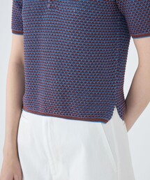 MACPHEE マカフィー♡コットンナイロンラメボーダー プルオーバー MACPHEE（マカフィー）の「コットンナイロンラメボーダー ポロ