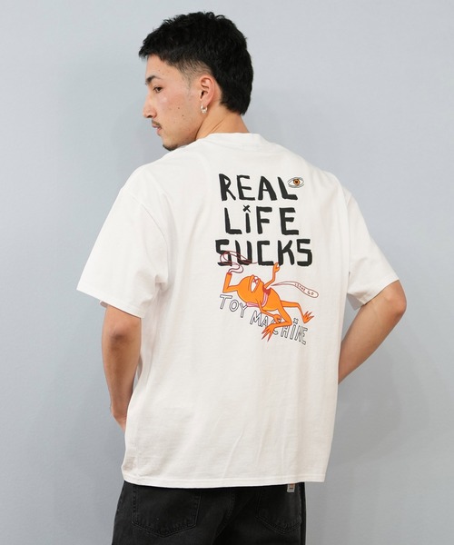 TOY　MACHINE（トイ　マシーン）の「【ムラサキスポーツ限定】TOY MACHINE/トイマシーン 半袖Tシャツ ビッグシルエット バックプリント Tシャツ MTMSFST9（Tシャツ/カットソー・メンズ・ホワイト/ブラック・M/XL/L）」の4枚目の写真