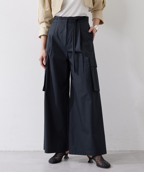 Whim Gazette（ウィムガゼット）の「タイプライターパンツ（カーゴパンツ・レディース・オフホワイト/ブラック/ベビーピンク・36/38）」の2枚目の写真