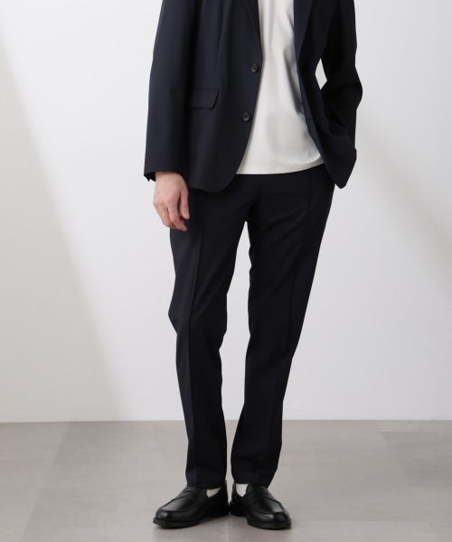 NANO universe(ナノユニバース)の「「N TROUSERS BASIC」トロピカルストレッチパンツ(スラックス・メンズ・ダークネイビー/チャコール・L/M/S)」の2枚目の写真