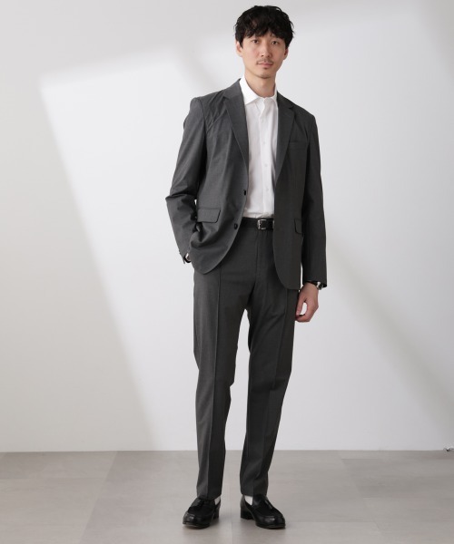 NANO universe(ナノユニバース)の「「N TROUSERS BASIC」トロピカルストレッチパンツ(スラックス・メンズ・ダークネイビー/チャコール・L/M/S)」の4枚目の写真